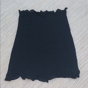 Reformation black scrunchie skirt